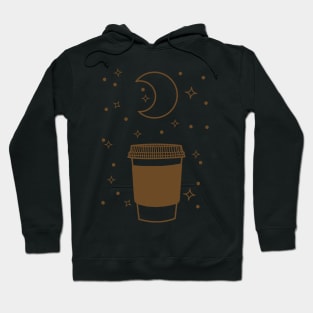 cute coffee night lineart Hoodie